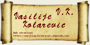 Vasilije Kolarević vizit kartica